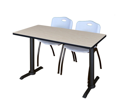 Regency Cain 48 x 24 in. TBase Training Seminar Table & 2 M Stack Chairs
