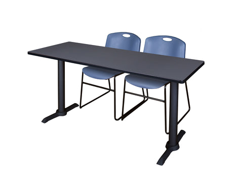 Regency Cain 48 x 24 in. TBase Training Seminar Table & 2 Zeng Stack Chairs