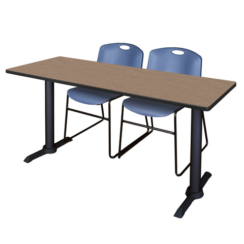 Regency Cain 48 x 24 in. TBase Training Seminar Table & 2 Zeng Stack Chairs