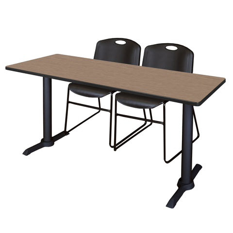Regency Cain 48 x 24 in. TBase Training Seminar Table & 2 Zeng Stack Chairs