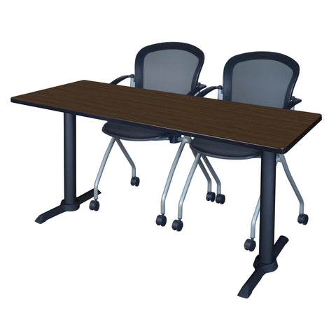 Regency Cain 48 x 24 in. TBase Training Seminar Table & 2 Cadence Nesting Chairs