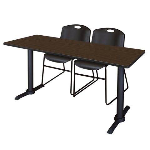 Regency Cain 48 x 24 in. TBase Training Seminar Table & 2 Zeng Stack Chairs
