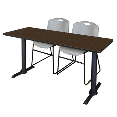 Regency Cain 48 x 24 in. TBase Training Seminar Table & 2 Zeng Stack Chairs