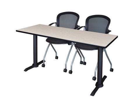 Regency Cain 48 x 24 in. TBase Training Seminar Table & 2 Cadence Nesting Chairs