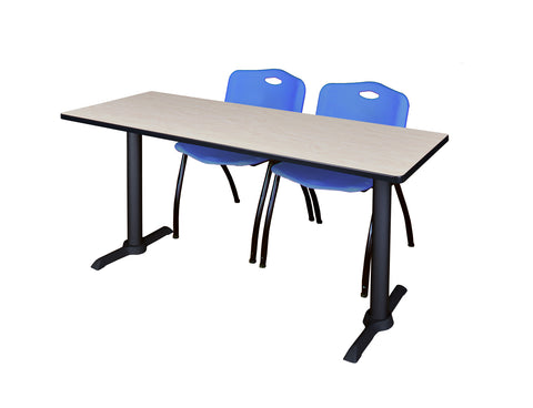 Regency Cain 48 x 24 in. TBase Training Seminar Table & 2 M Stack Chairs