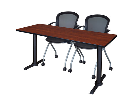 Regency Cain 48 x 24 in. TBase Training Seminar Table & 2 Cadence Nesting Chairs