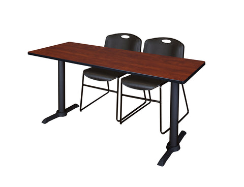 Regency Cain 48 x 24 in. TBase Training Seminar Table & 2 Zeng Stack Chairs