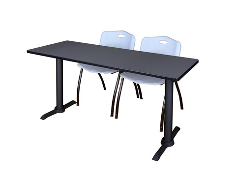 Regency Cain 48 x 24 in. TBase Training Seminar Table & 2 M Stack Chairs