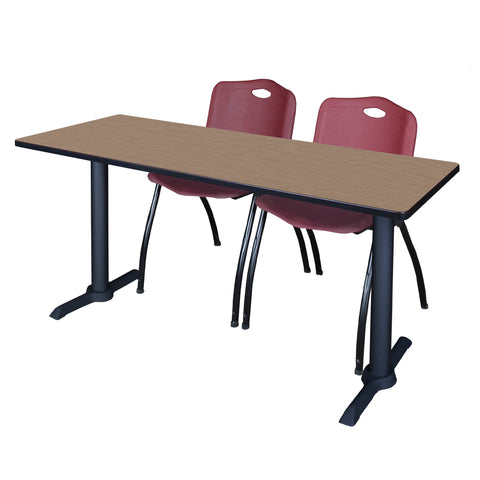 Regency Cain 48 x 24 in. TBase Training Seminar Table & 2 M Stack Chairs
