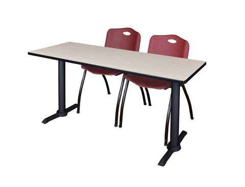 Regency Cain 48 x 24 in. TBase Training Seminar Table & 2 M Stack Chairs