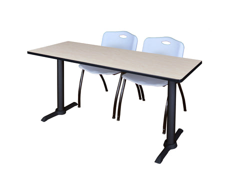 Regency Cain 48 x 24 in. TBase Training Seminar Table & 2 M Stack Chairs