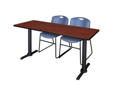 Regency Cain 48 x 24 in. TBase Training Seminar Table & 2 Zeng Stack Chairs