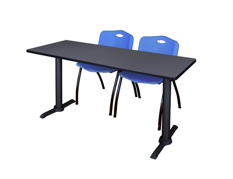 Regency Cain 48 x 24 in. TBase Training Seminar Table & 2 M Stack Chairs