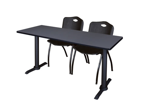 Regency Cain 48 x 24 in. TBase Training Seminar Table & 2 M Stack Chairs