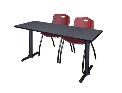 Regency Cain 48 x 24 in. TBase Training Seminar Table & 2 M Stack Chairs