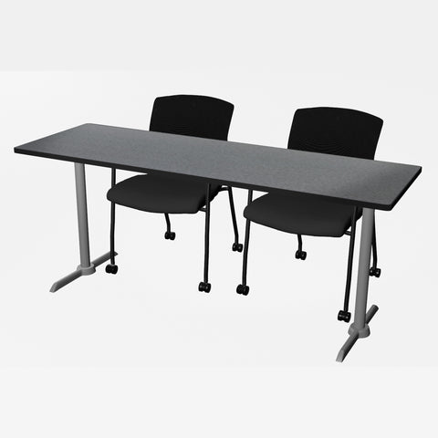 Regency Cain 48 x 24 in. TBase Training Seminar Table & 2 Knight Mesh Chairs
