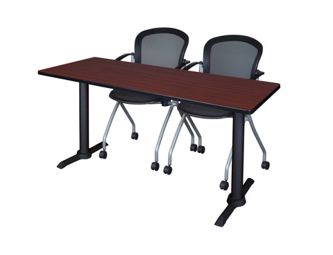 Regency Cain 48 x 24 in. TBase Training Seminar Table & 2 Cadence Nesting Chairs