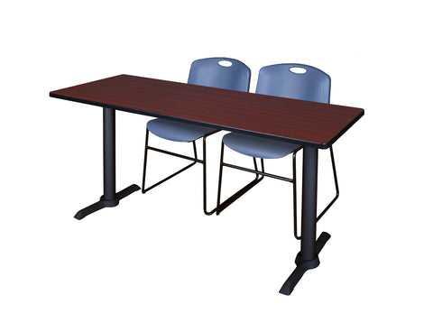 Regency Cain 48 x 24 in. TBase Training Seminar Table & 2 Zeng Stack Chairs