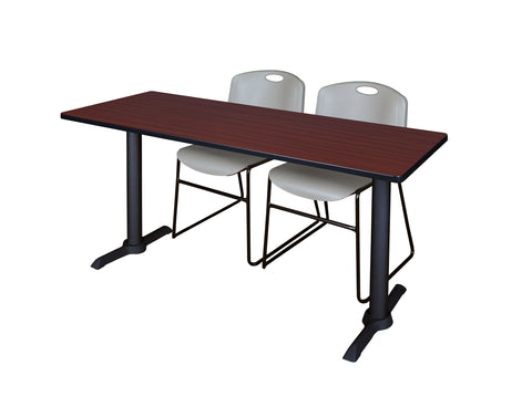 Regency Cain 48 x 24 in. TBase Training Seminar Table & 2 Zeng Stack Chairs
