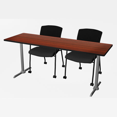 Regency Cain 48 x 24 in. TBase Training Seminar Table & 2 Knight Mesh Chairs
