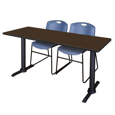 Regency Cain 48 x 24 in. TBase Training Seminar Table & 2 Zeng Stack Chairs