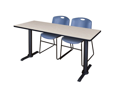 Regency Cain 48 x 24 in. TBase Training Seminar Table & 2 Zeng Stack Chairs