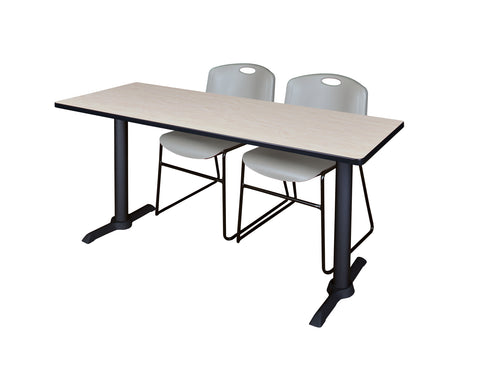 Regency Cain 48 x 24 in. TBase Training Seminar Table & 2 Zeng Stack Chairs