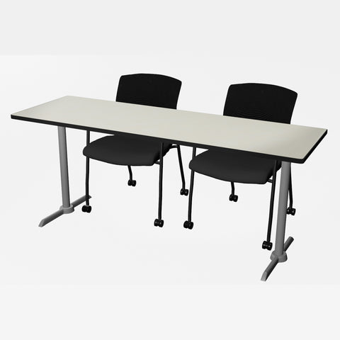 Regency Cain 48 x 24 in. TBase Training Seminar Table & 2 Knight Mesh Chairs