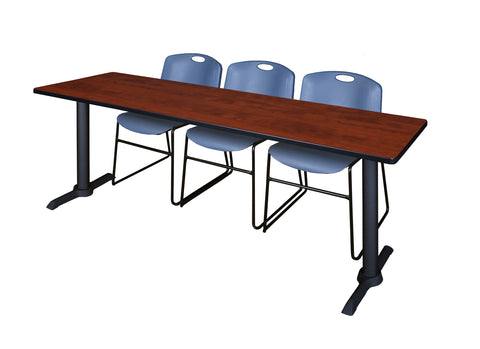 Regency Cain 48 x 24 in. TBase Training Seminar Table & 2 Zeng Stack Chairs