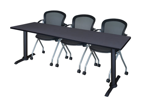 Regency Cain 48 x 24 in. TBase Training Seminar Table & 2 Cadence Nesting Chairs