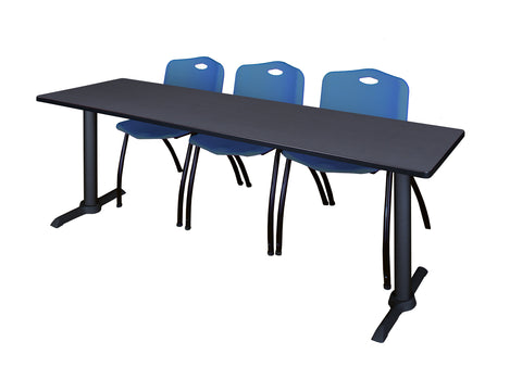 Regency Cain 48 x 24 in. TBase Training Seminar Table & 2 M Stack Chairs