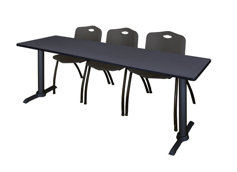 Regency Cain 48 x 24 in. TBase Training Seminar Table & 2 M Stack Chairs