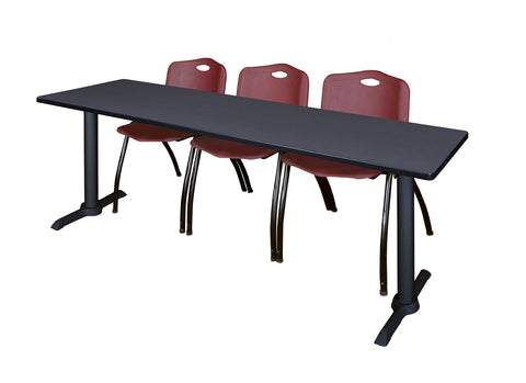 Regency Cain 48 x 24 in. TBase Training Seminar Table & 2 M Stack Chairs