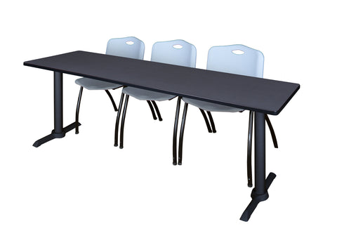 Regency Cain 48 x 24 in. TBase Training Seminar Table & 2 M Stack Chairs