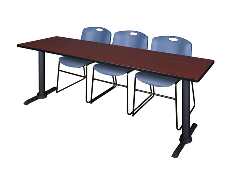 Regency Cain 48 x 24 in. TBase Training Seminar Table & 2 Zeng Stack Chairs