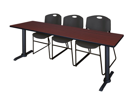 Regency Cain 48 x 24 in. TBase Training Seminar Table & 2 Zeng Stack Chairs