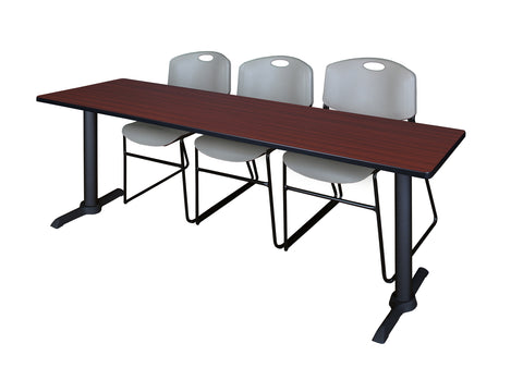 Regency Cain 48 x 24 in. TBase Training Seminar Table & 2 Zeng Stack Chairs