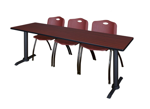Regency Cain 48 x 24 in. TBase Training Seminar Table & 2 M Stack Chairs