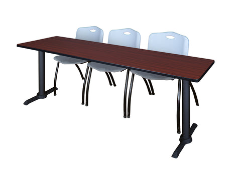 Regency Cain 48 x 24 in. TBase Training Seminar Table & 2 M Stack Chairs