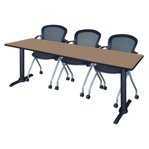 Regency Cain 48 x 24 in. TBase Training Seminar Table & 2 Cadence Nesting Chairs