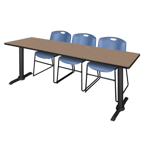 Regency Cain 48 x 24 in. TBase Training Seminar Table & 2 Zeng Stack Chairs