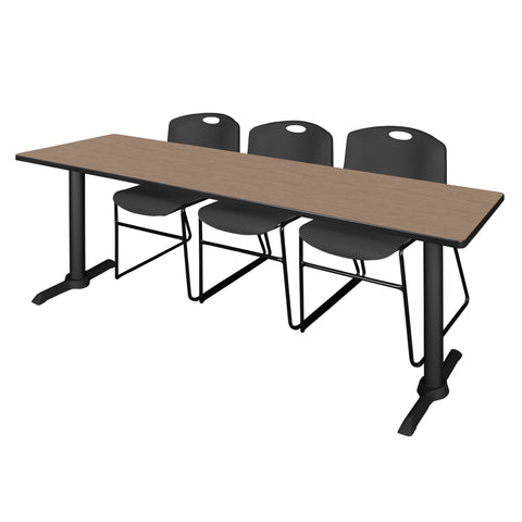Regency Cain 48 x 24 in. TBase Training Seminar Table & 2 Zeng Stack Chairs