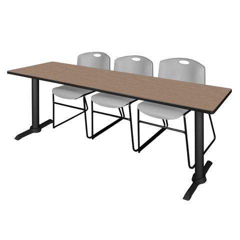Regency Cain 48 x 24 in. TBase Training Seminar Table & 2 Zeng Stack Chairs