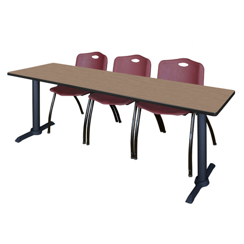 Regency Cain 48 x 24 in. TBase Training Seminar Table & 2 M Stack Chairs