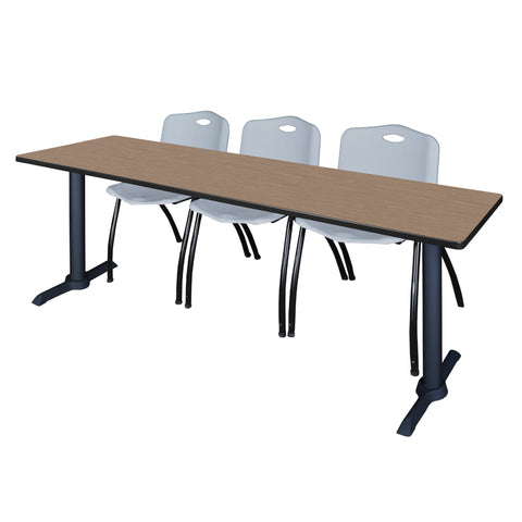 Regency Cain 48 x 24 in. TBase Training Seminar Table & 2 M Stack Chairs