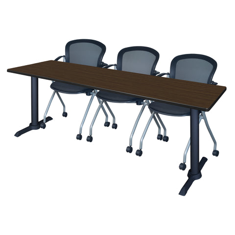 Regency Cain 48 x 24 in. TBase Training Seminar Table & 2 Cadence Nesting Chairs