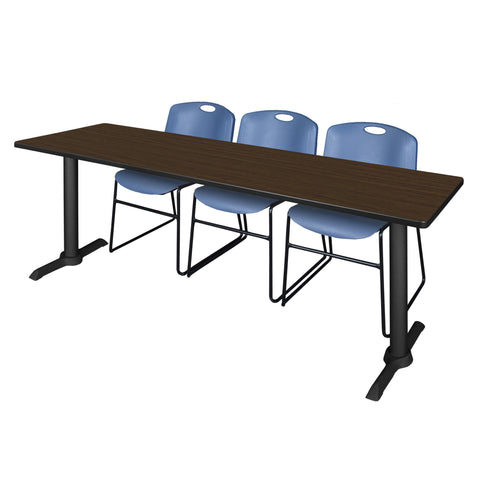 Regency Cain 48 x 24 in. TBase Training Seminar Table & 2 Zeng Stack Chairs