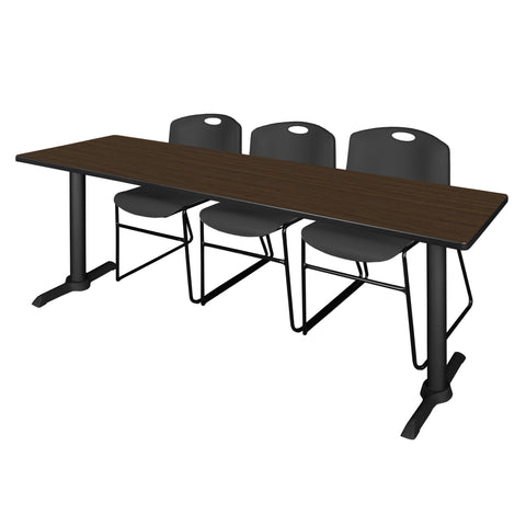 Regency Cain 48 x 24 in. TBase Training Seminar Table & 2 Zeng Stack Chairs