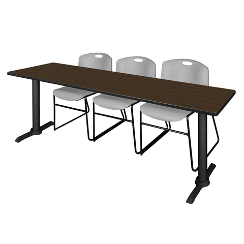 Regency Cain 48 x 24 in. TBase Training Seminar Table & 2 Zeng Stack Chairs