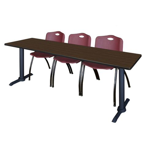 Regency Cain 48 x 24 in. TBase Training Seminar Table & 2 M Stack Chairs